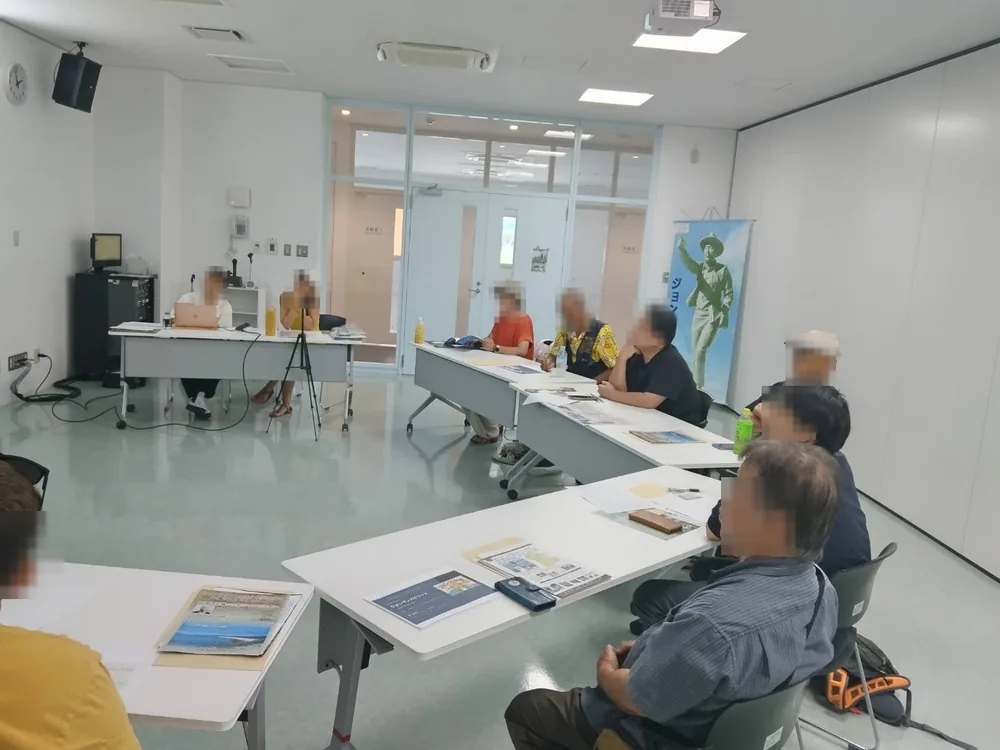 2026年8月28日、くくる糸満で開かれたジョン万次郎定期勉強会の会場のようす